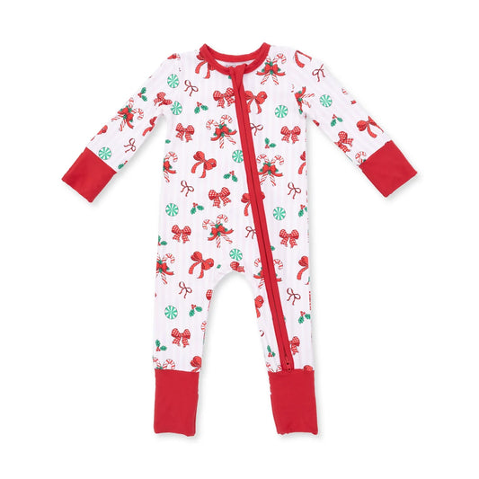 Angel Dear Ivory | Bows & Candy Cane Convertible Romper