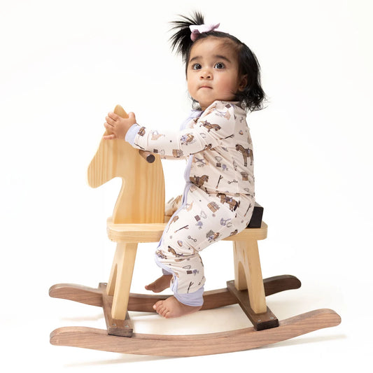 Angel Dear Pink Purple | Pretty Equestrian Convertible Romper