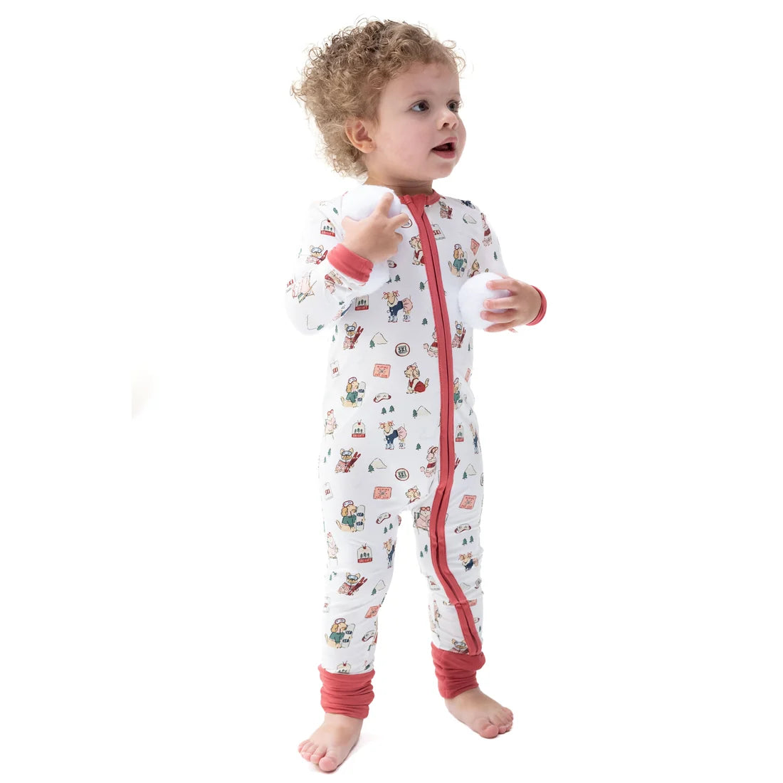 Angel Dear Ivory Rose | Winter Sports Dogs Convertible Romper