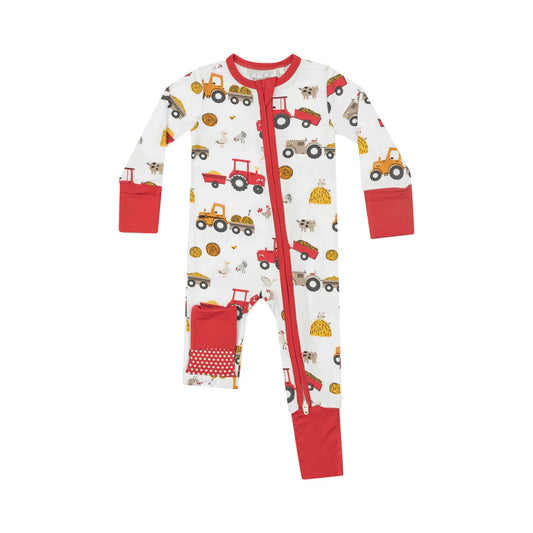 Angel Dear Happy Tractors | 2 Way Zipper Romper