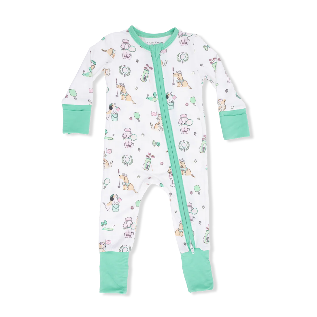 Angel Dear Ivory Pink | Green Country Club Dogs Convertible Romper