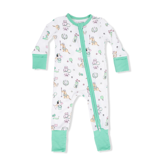 Angel Dear Ivory Pink | Green Country Club Dogs Convertible Romper