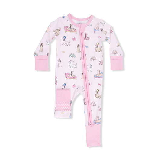 Angel Dear Pink | Fancy Hounds with Bows Convertible Romper