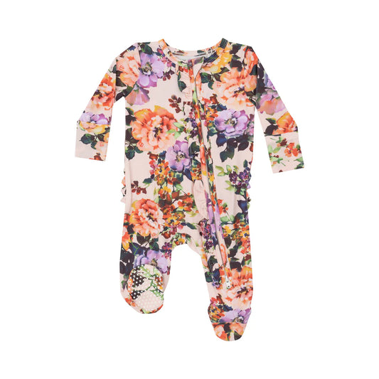 Angel Dear Autumn Rose | 2 Way Ruffle Zipper Footie