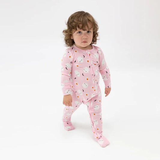Angel Dear Pink Spooky Ghost | 2 Way Ruffle Zipper Footie