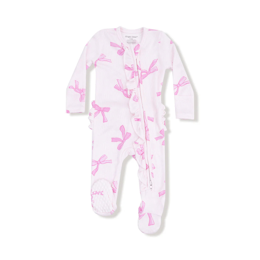 Angel Dear Pretty Bows | 2 Way Zipper Ruffle Footie
