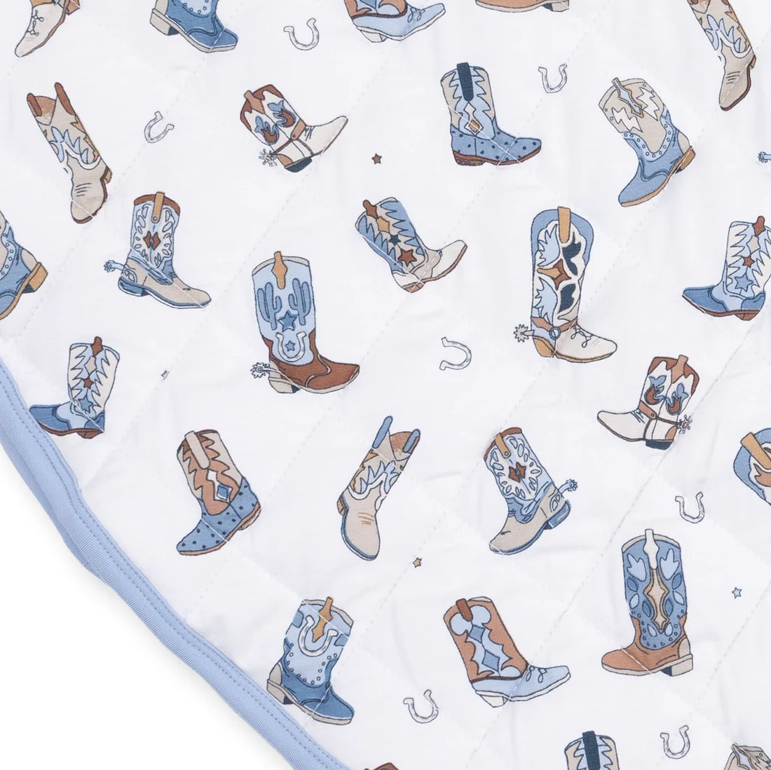 Angel Dear Ivory Blue | Buckaroo Boots Quilted Play Mat