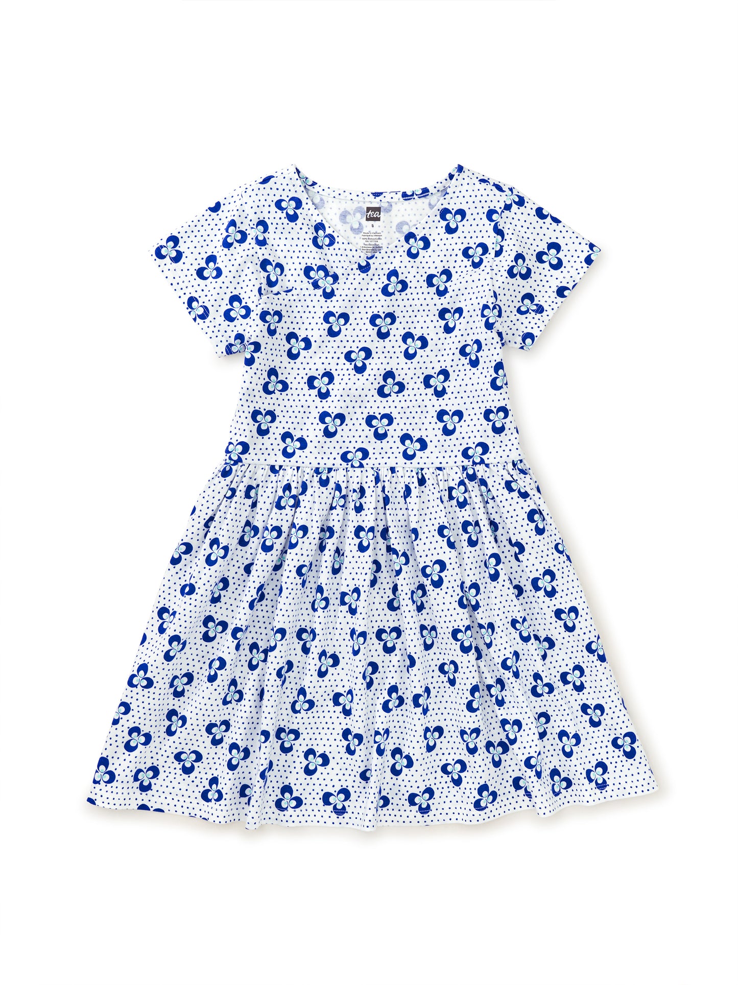 Tea Nazar Boncuk Dots | Short Sleeve Wrap Neck Dress