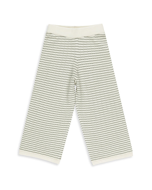 Rylee + Cru Dusty Blue Stripe | Knit Wide Leg Pant