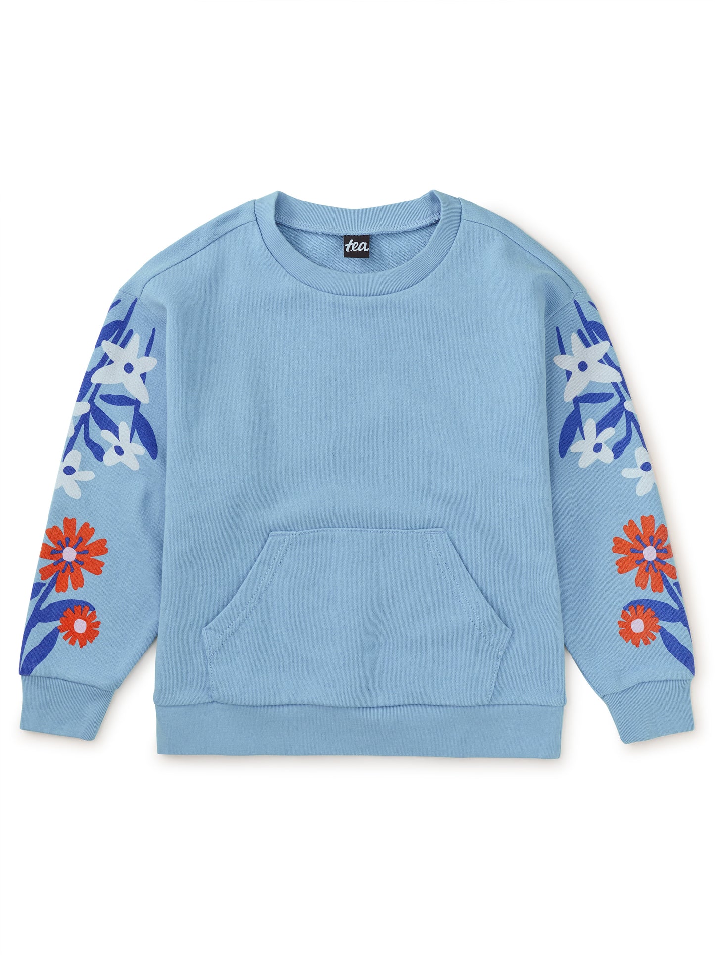 Tea Scenic Blue | Floral Sleeve Kanga Popover