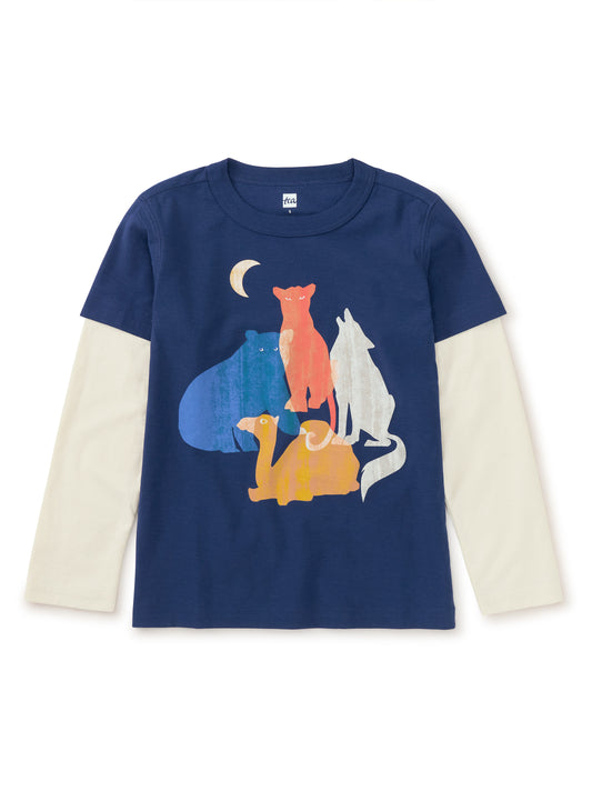 Tea Nightfall | Animal Friends Layered Tee