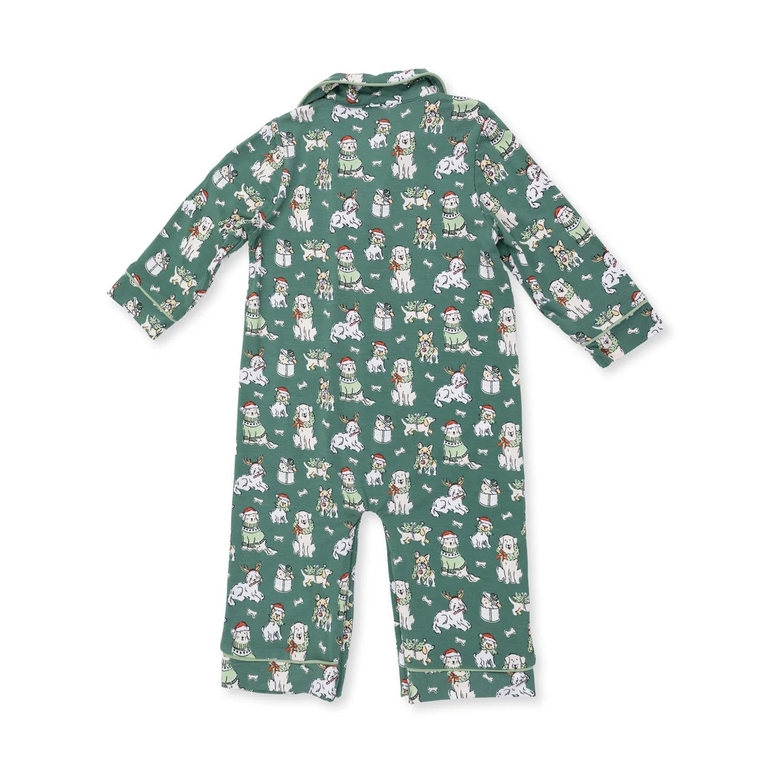 Angel Dear Green | Christmas Dogs Uni Long Sleeve Coat Style Romper