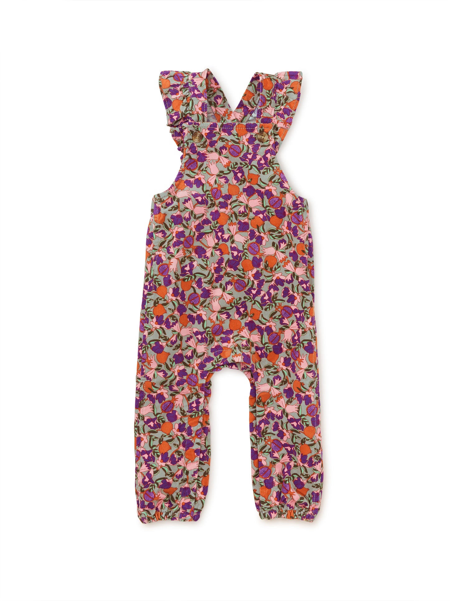 Tea Royal Pomegranate Floral | Corduroy Ruffle Romper