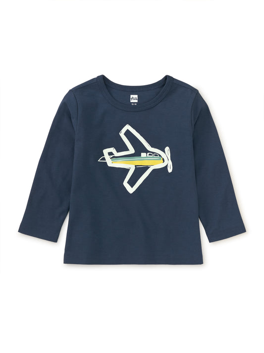 Tea Whale Blue | Glow in The Dark Plane Graphic Tee