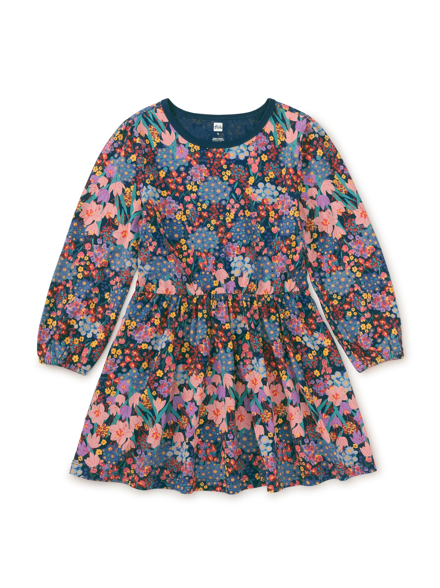 Tea Saffron Botanical | Blouson Sleeve Pocket Dress