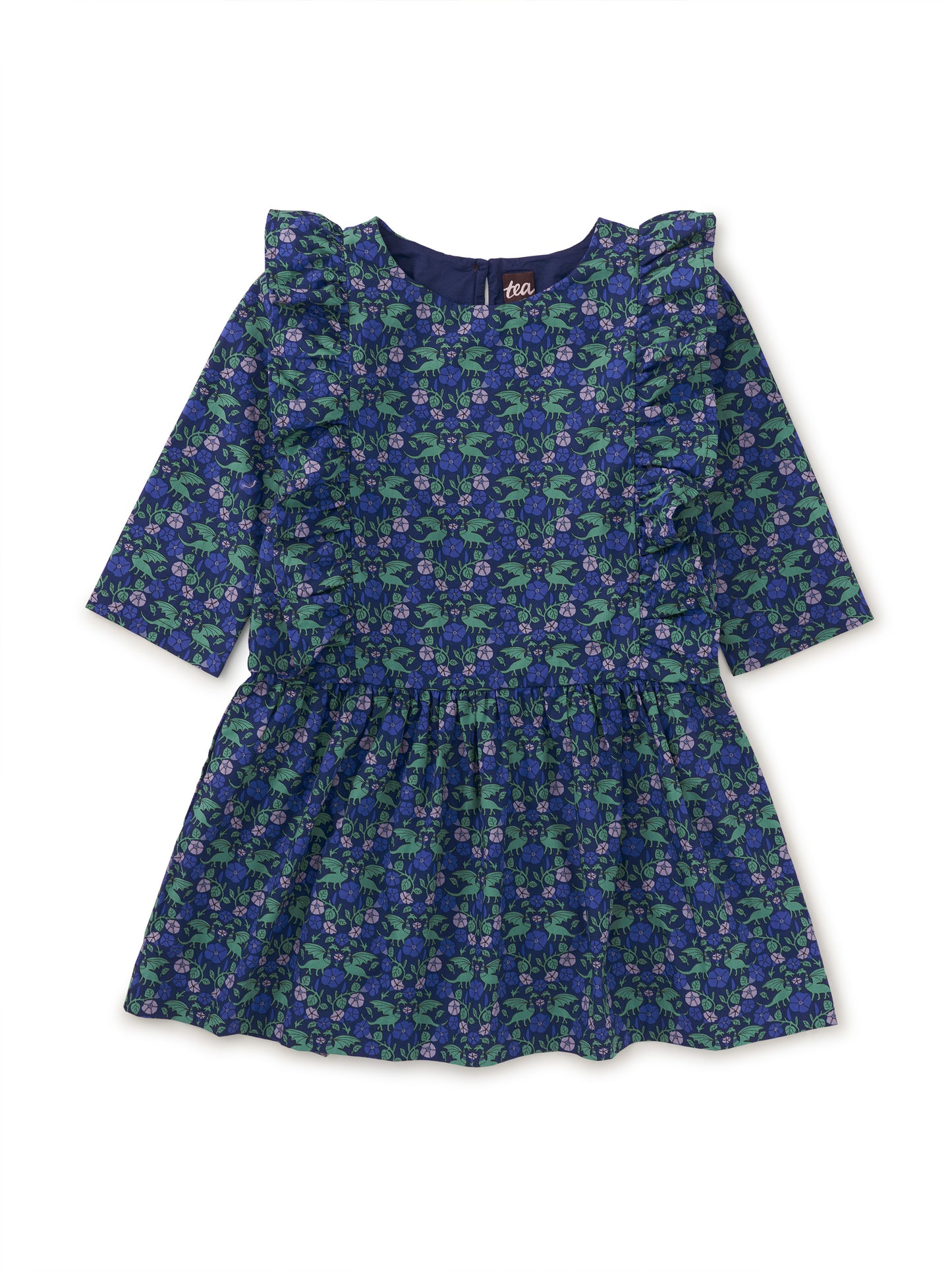 Tea Dragon Floral | Ruffle Sleeve Dress