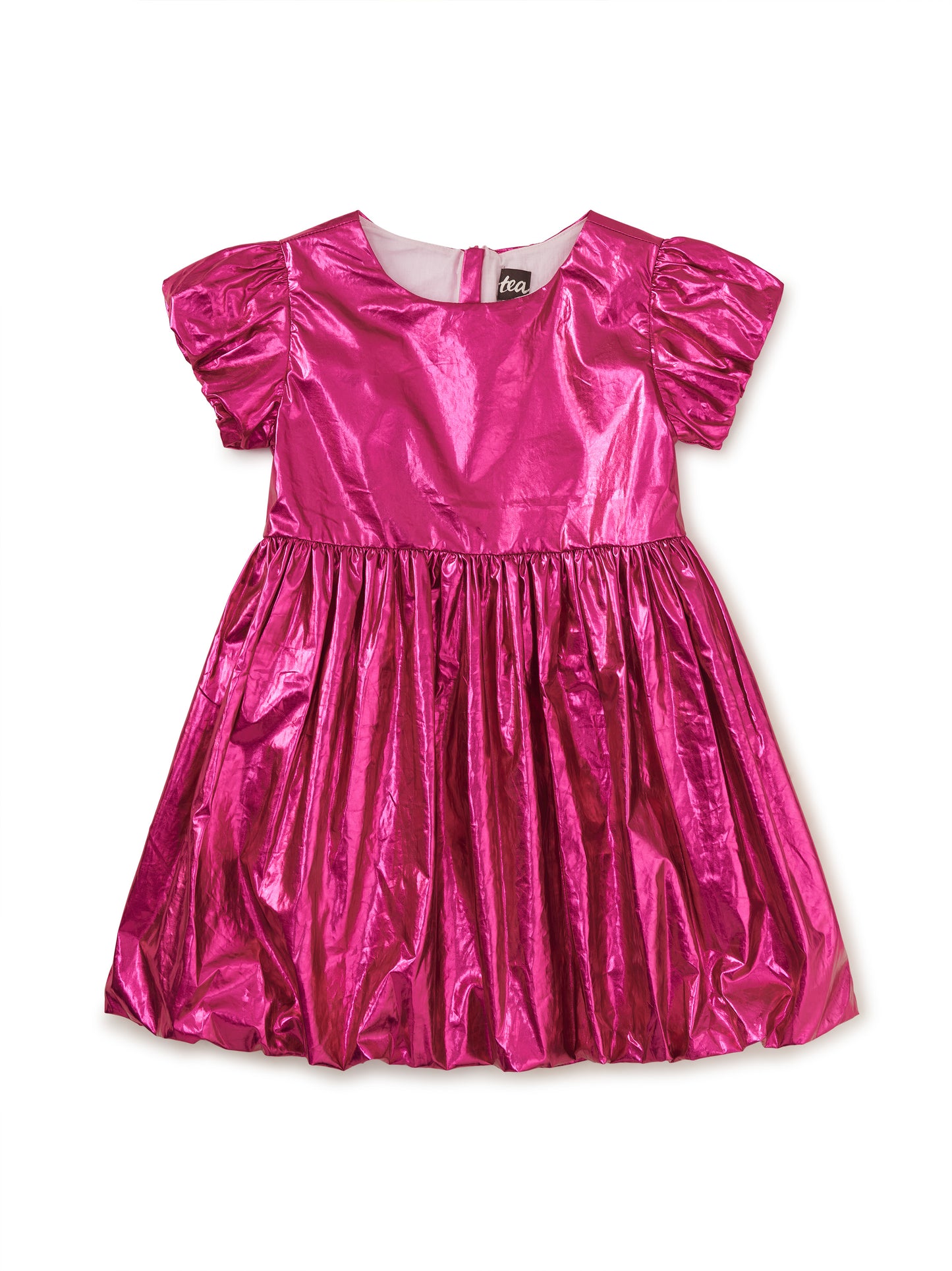 Tea Metallic Pink | Balloon Skirted Dress