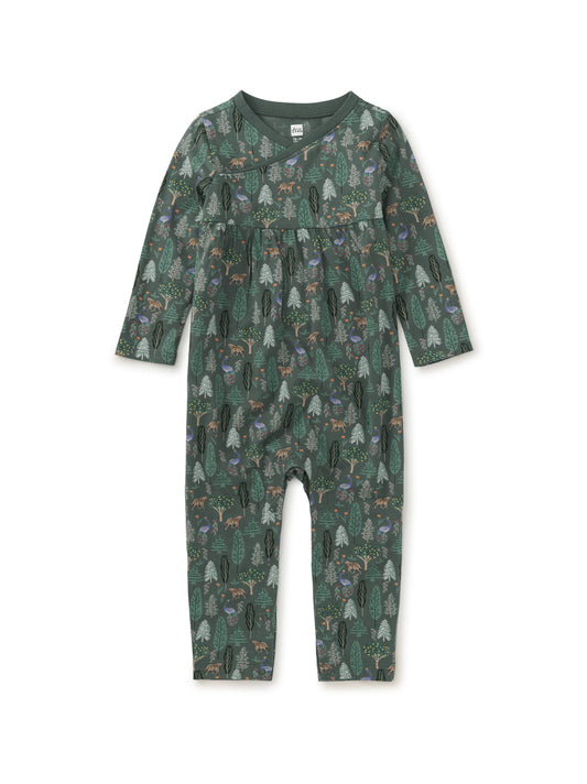 Tea Turkish Forest Scene | Wrap Neck Romper