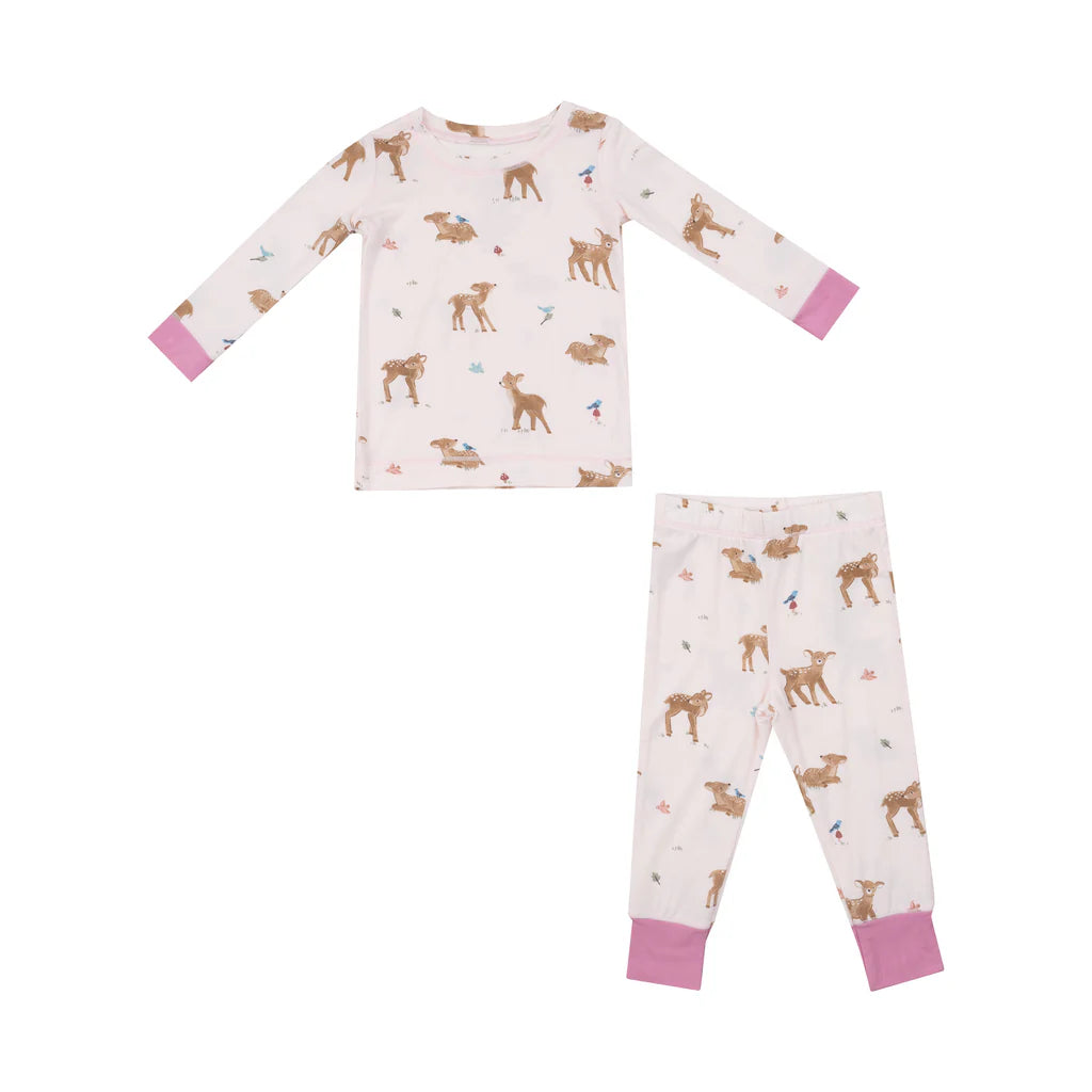 Angel Dear Pink Soft Deer | Long Sleeve Loungewear Set