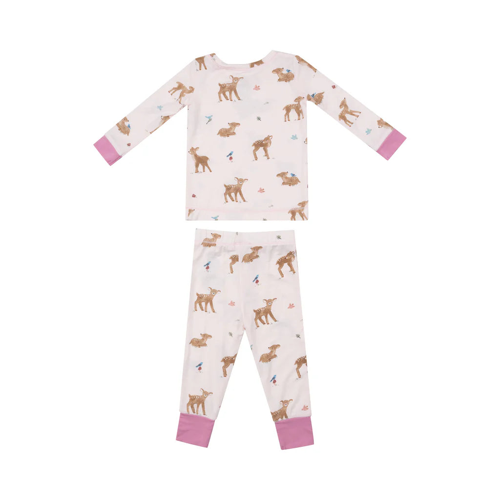 Angel Dear Pink Soft Deer | Long Sleeve Loungewear Set