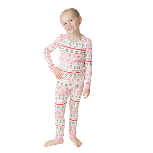 Angel Dear White & Pink | Gingerbread Fair Isle Loungewear Set