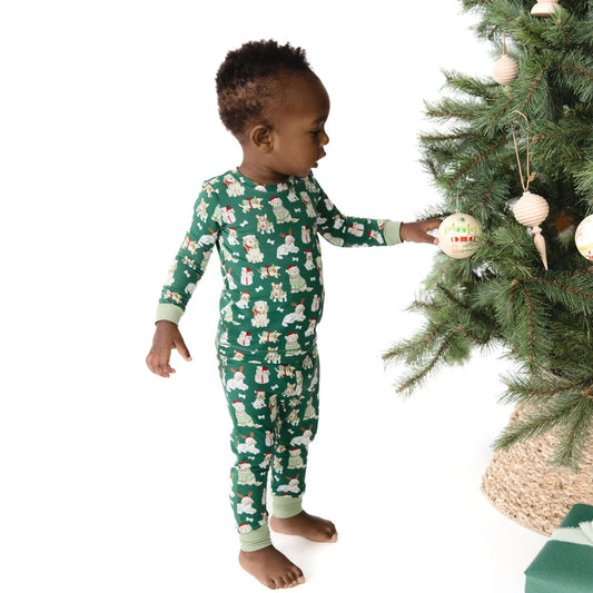Angel Dear Green | Christmas Dogs Uni Long Sleeve Loungewear Set