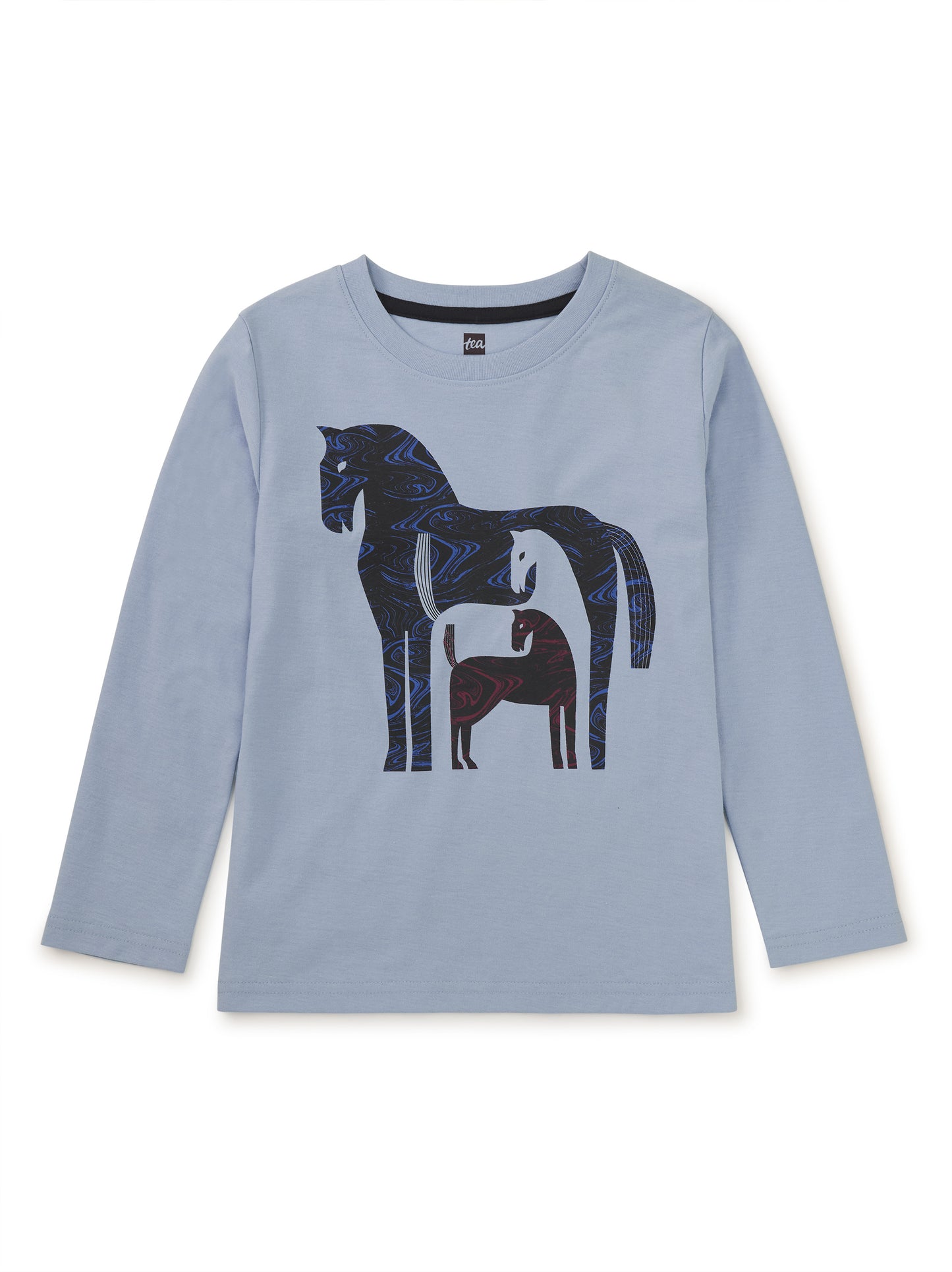 Tea Scenic Blue | Marbled Horses Graphic Tee