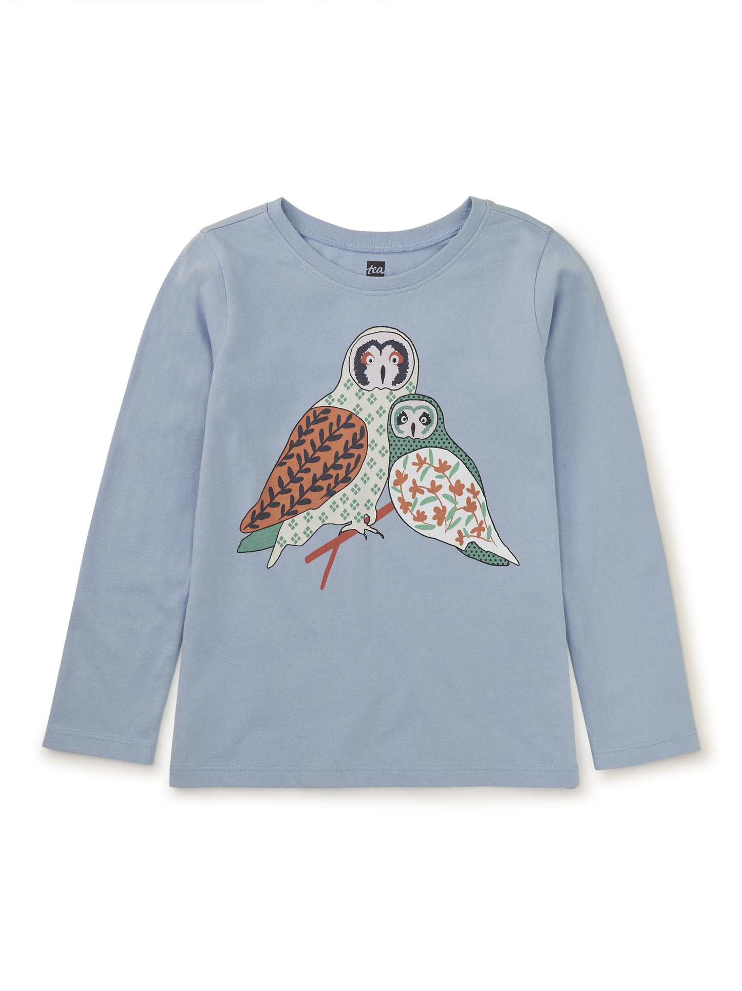 Tea Scenic Blue | Tiled Owls Graphic Tee