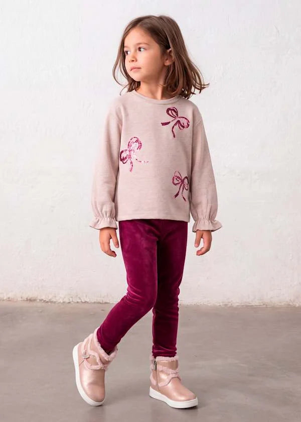 Mayoral Framboise | Bow Sweatshirt and Leggings Set