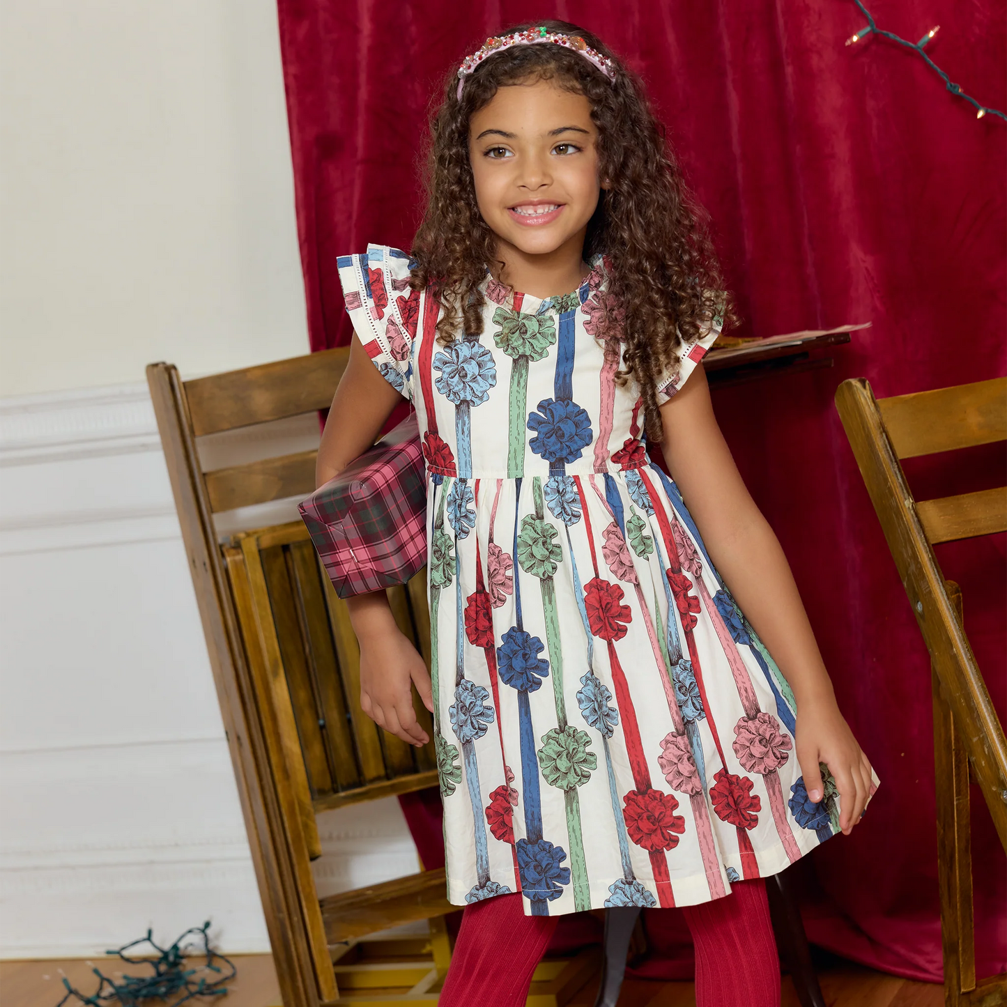Pink Chicken Present Bows | Double Ruffle Jennifer Dress