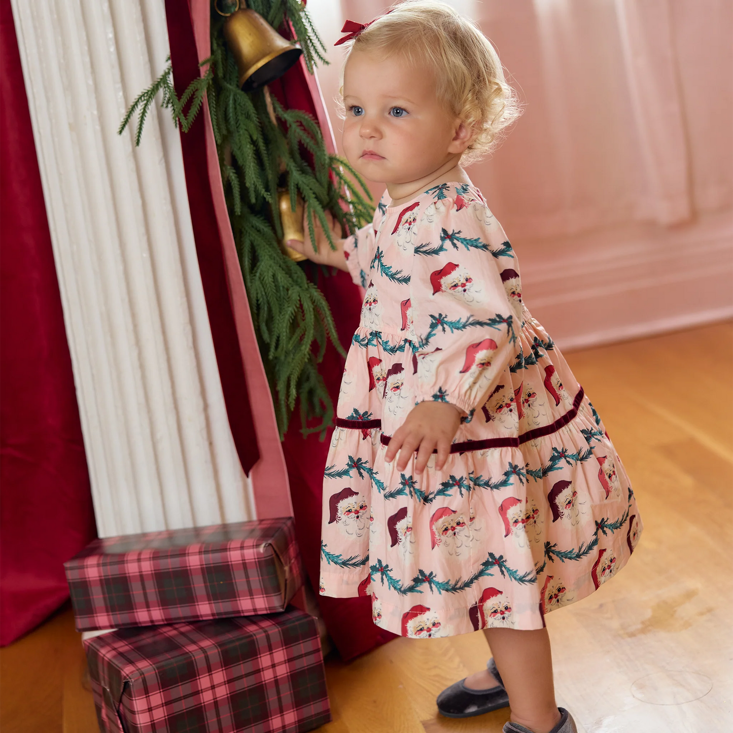 Pink Chicken Santa Garland | Maribelle Dress Set