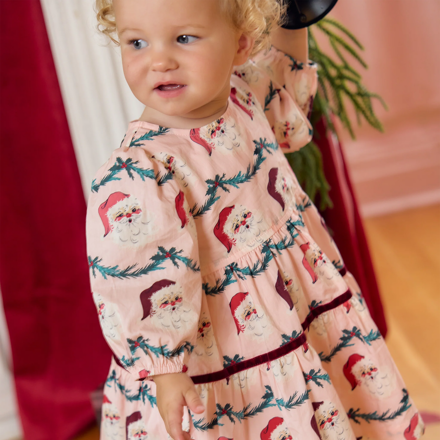 Pink Chicken Santa Garland | Maribelle Dress Set