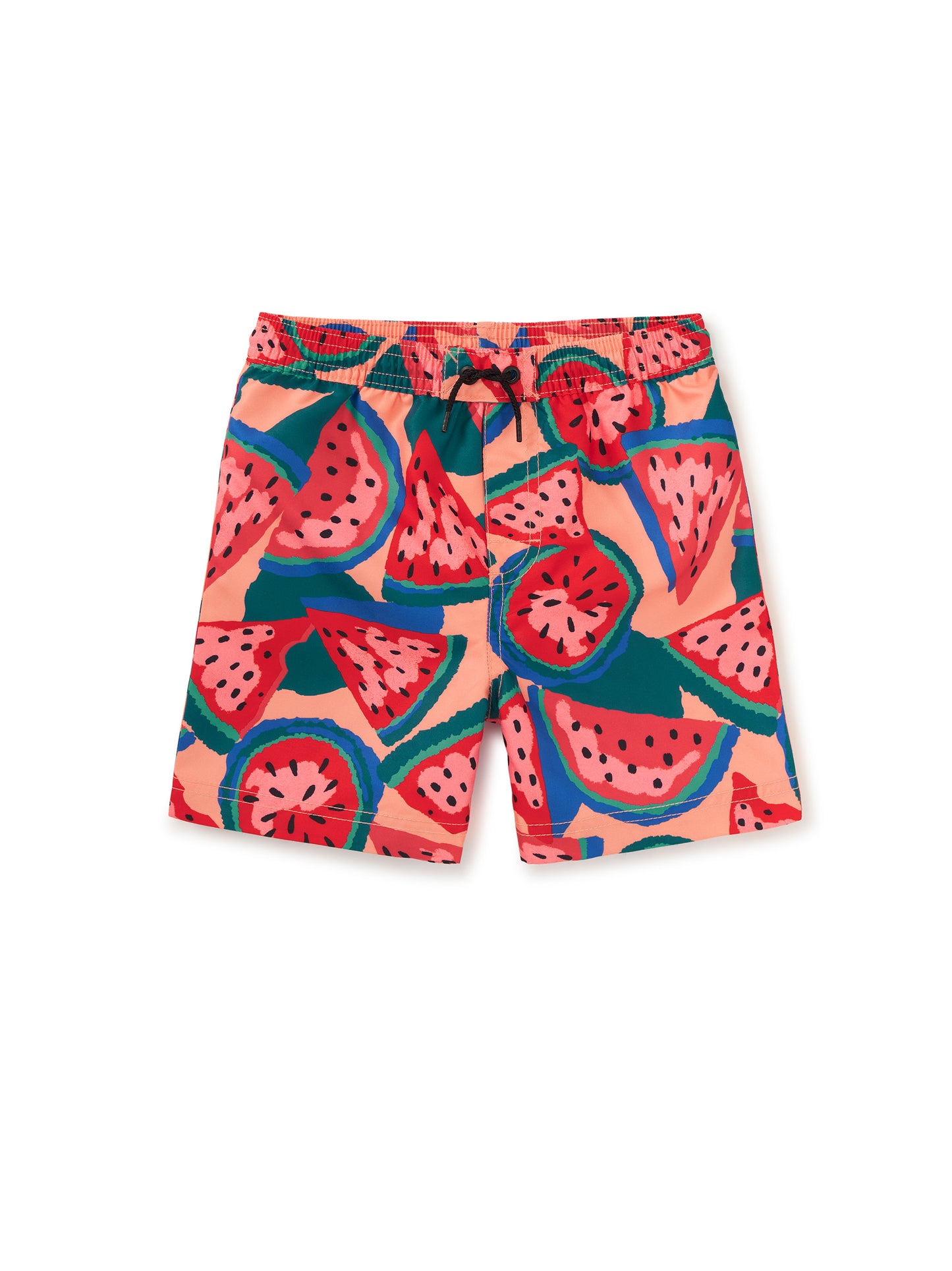 Tea Wiggly Watermelon | Mid-Length Swim Trunks