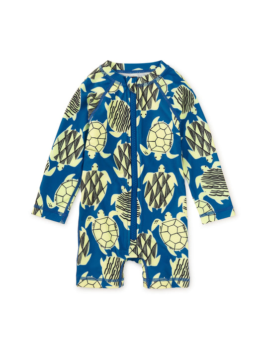 Tea Tiled Turtles | Rash Guard Swimsuit