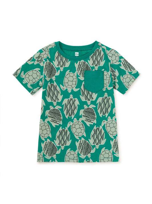 Tea Tiled Turtles | Printed Pocket Tee