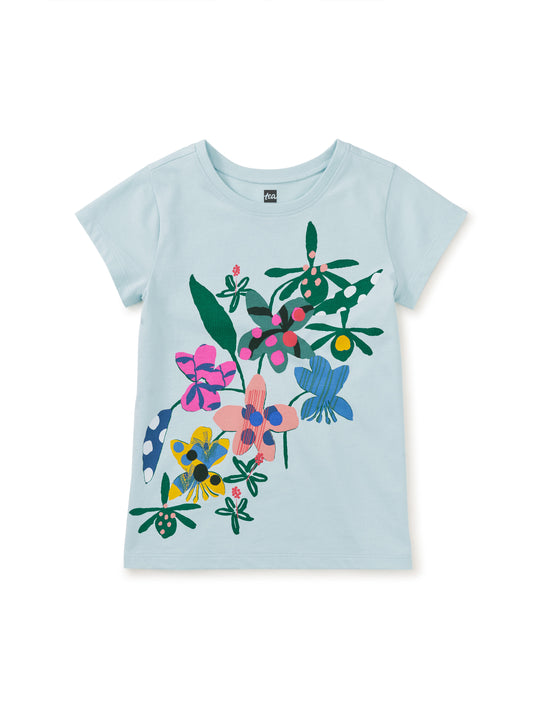 Tea Blue Glow | Tropical Orchids Graphic Tee