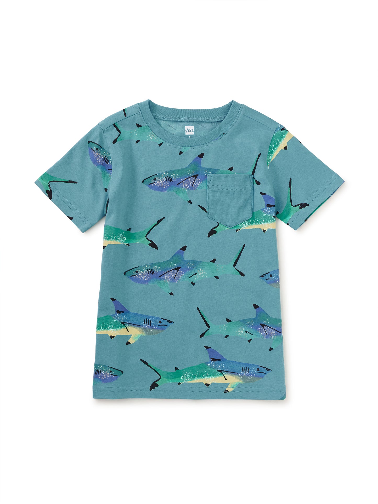 Tea Painted Shark | Printed Pocket Tee