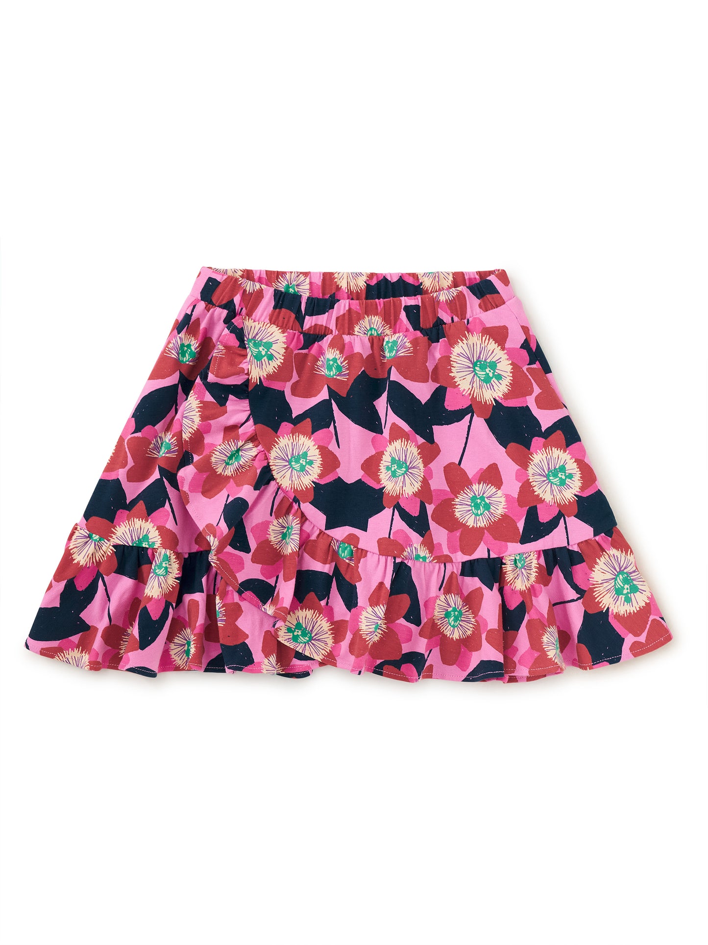 Tea Block Print Passion Flower | Ruffle Skirt