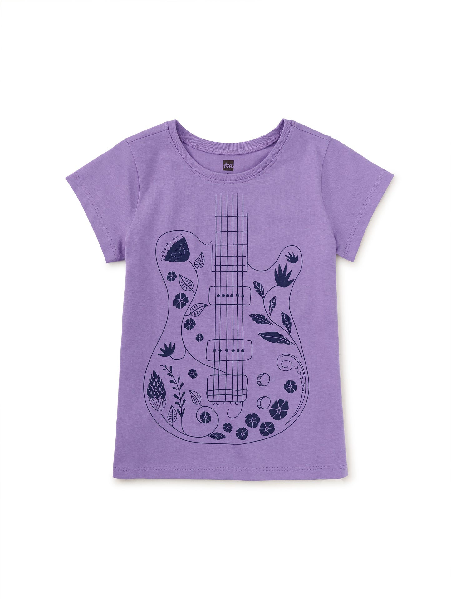 Tea Paisley Purple | Floral Guitar Graphic Tee