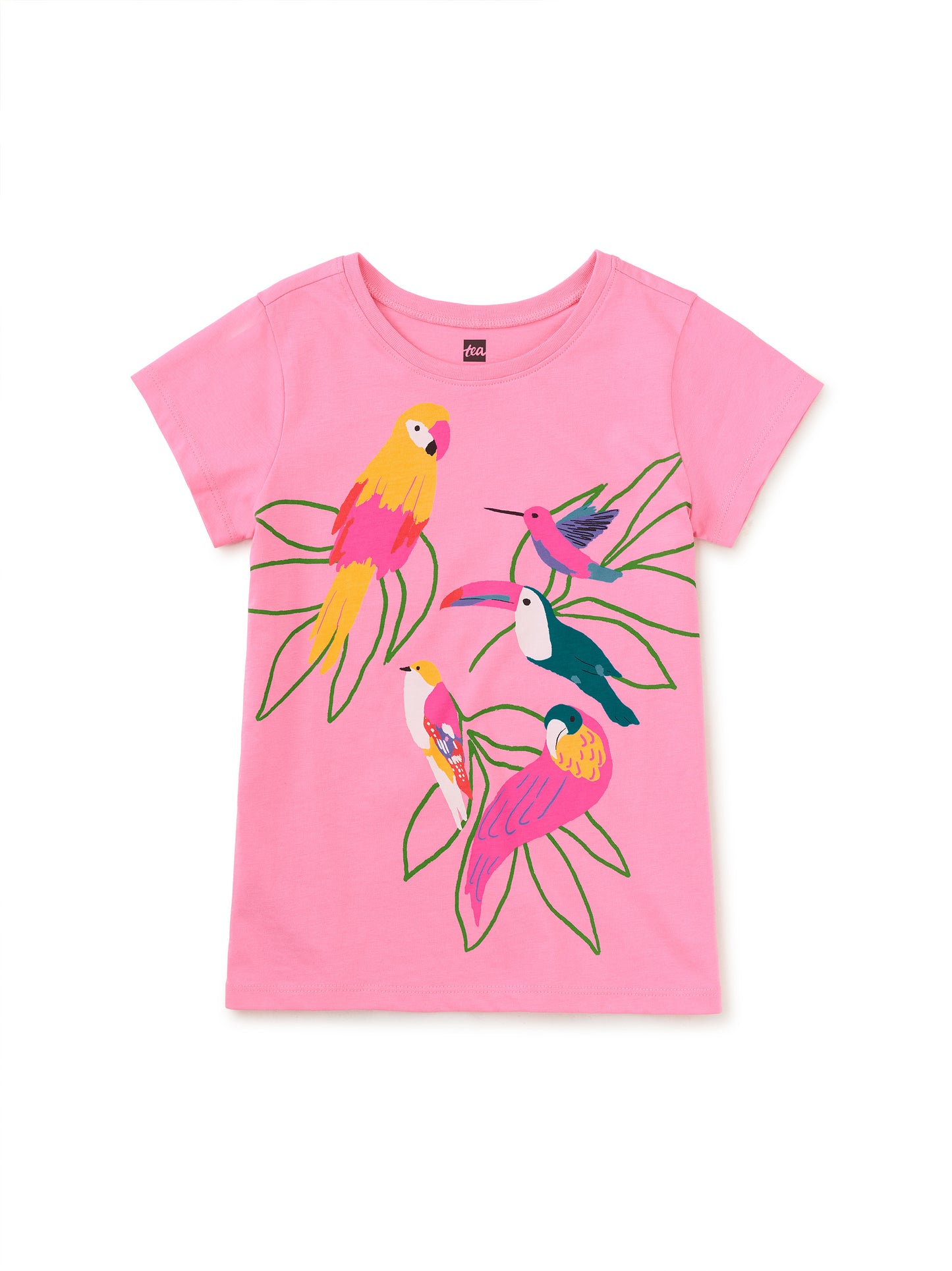 Tea Sachet Pink | Tropical Birds Graphic Tee