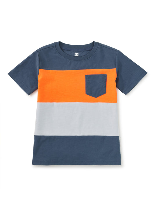 Tea Cornflower | Colorblock Pocket Tee