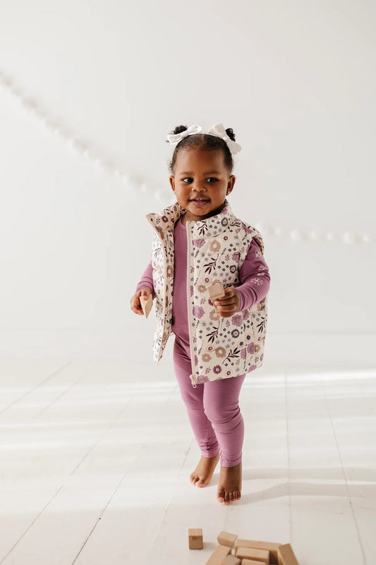 Baby Sprouts Winter Floral | Puffer Vest