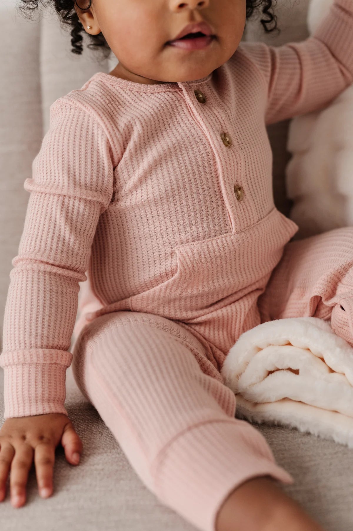 Baby Sprouts Blush | Waffle Romper