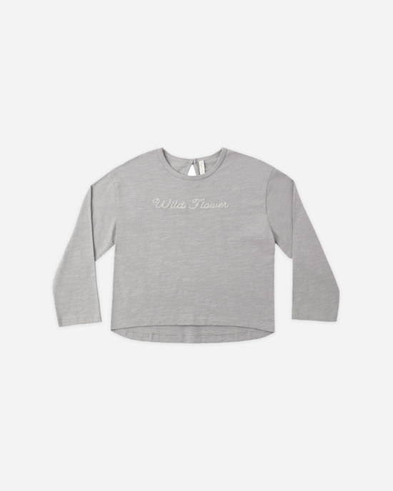 Rylee + Cru Dusty Blue | Wild Flower Luna Long Sleeve Tee