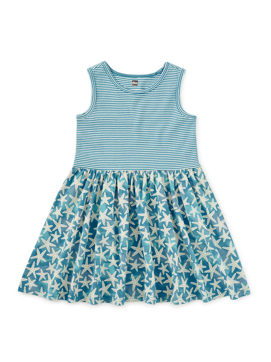 Tea Watercolor Starfish | Print Mix Tank Skirted Dress