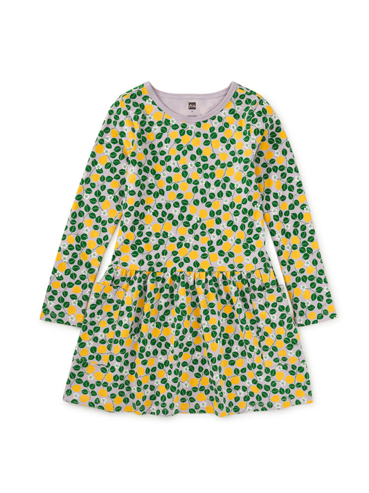 Tea Asian Pear & Blossoms | Long Sleeve Pocket Dress