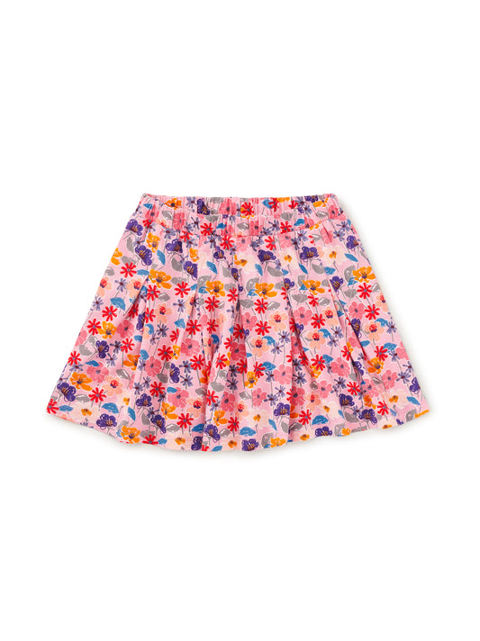Tea French Tossed Floral | Pleated Jersey Skirt