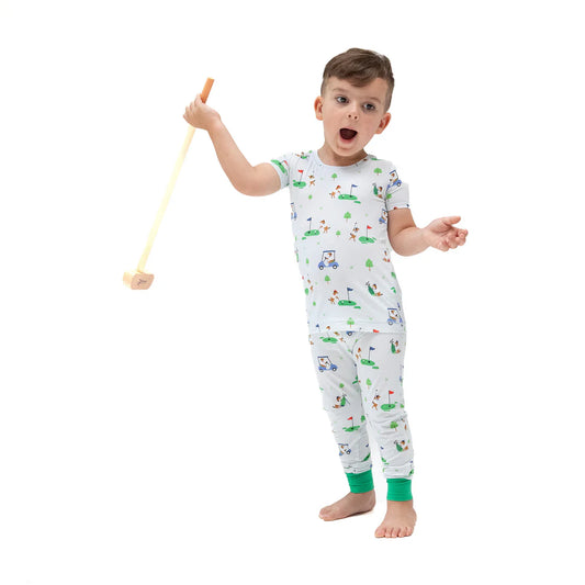 Angel Dear Blue | Dog Gone Golf Short Sleeve Loungewear Set
