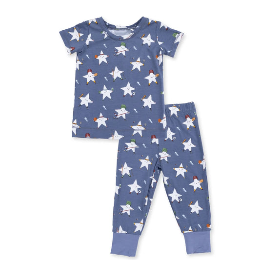 Angel Dear Blue | Sports All Stars Glow in The Dark Short Sleeve Loungewear Set