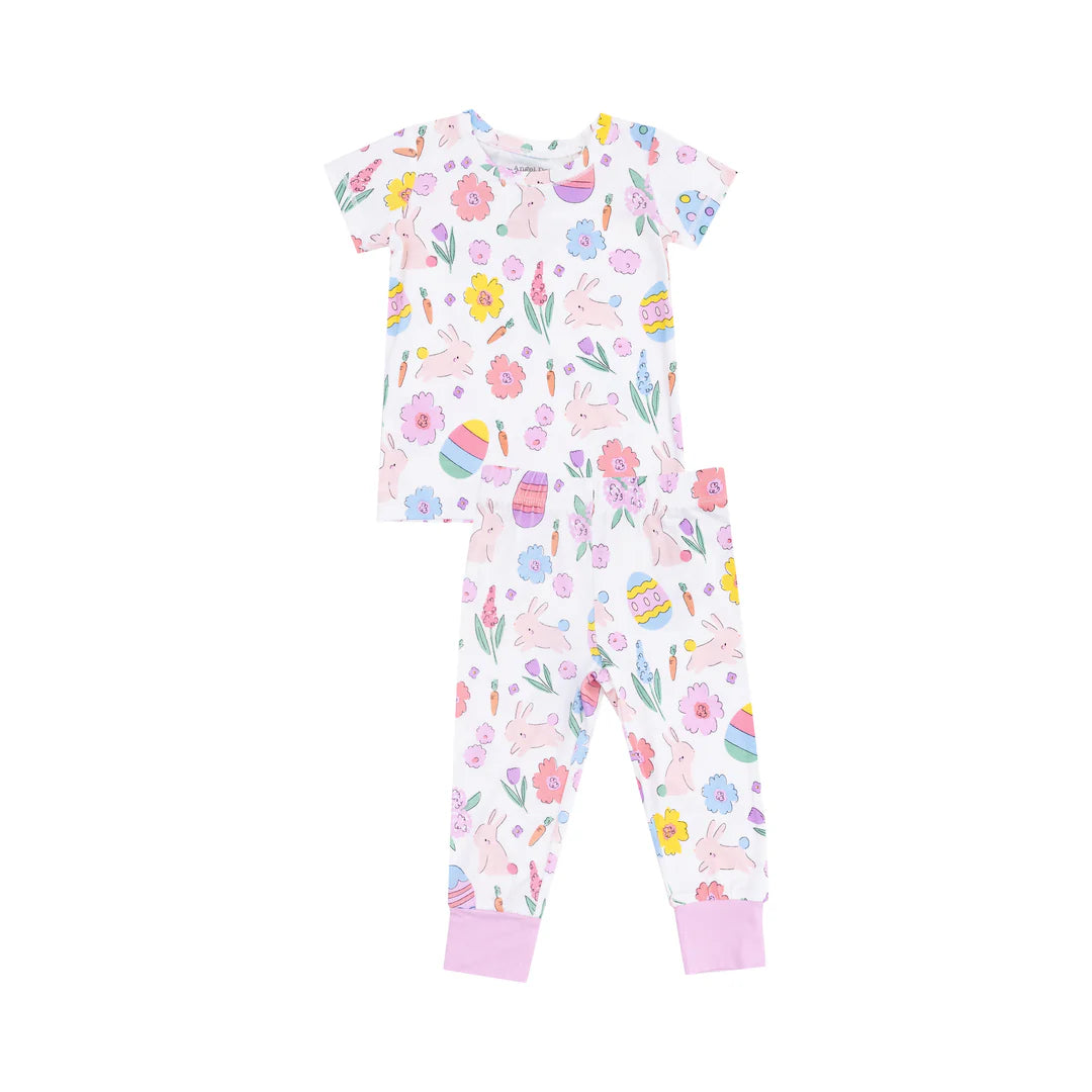 Angel Dear Pink Easter Bunnies | Short Sleeve Loungewear Set